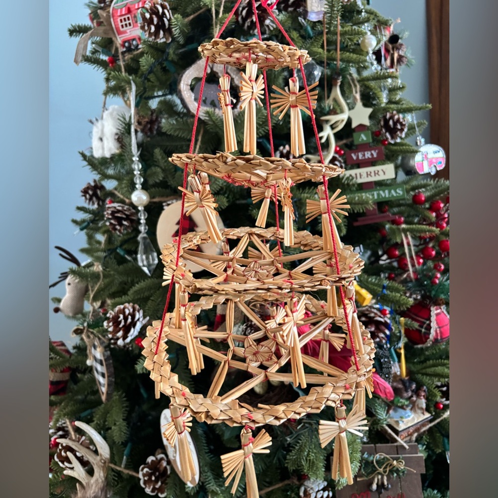 Handcrafted Straw Christmas Ornament